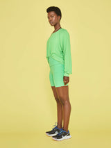 Spacedye Keep Pace Biker Short - Honeydew Pop Heather