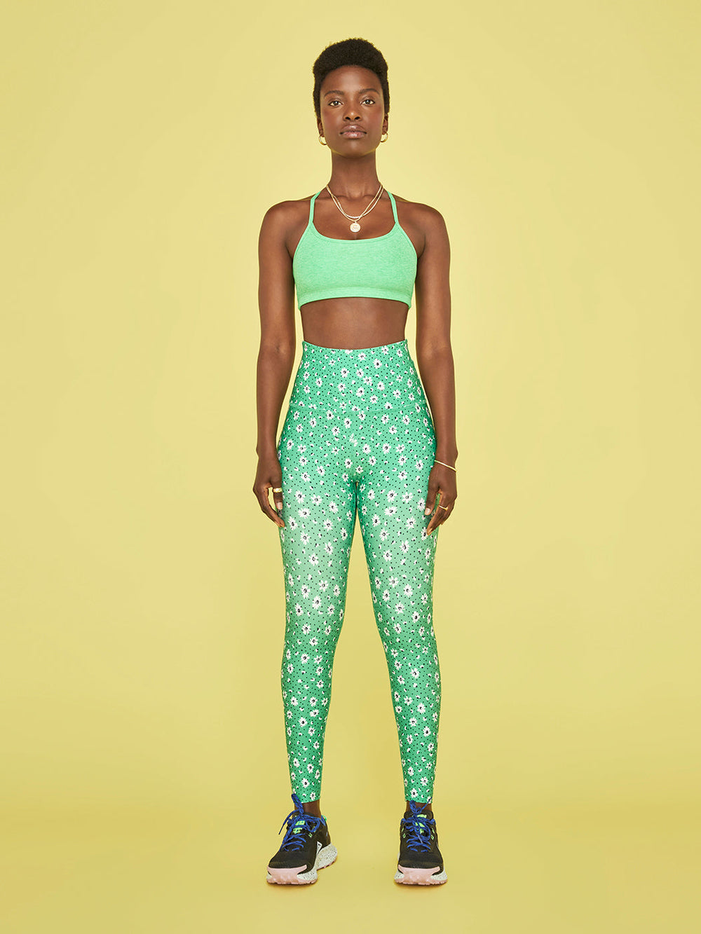 Spacedye Slim Racerback Bra - Honeydew Pop Heather