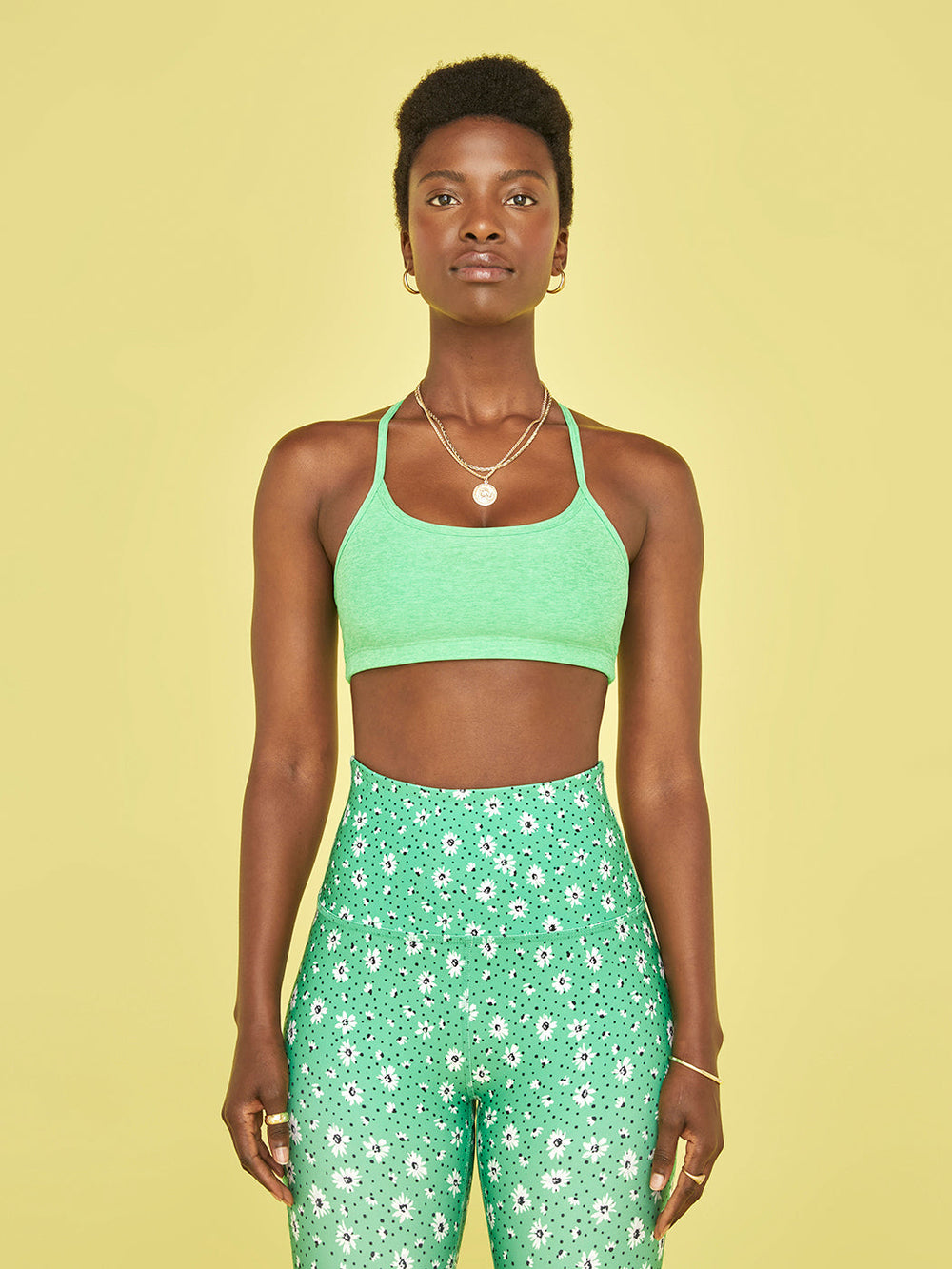 Spacedye Slim Racerback Bra - Honeydew Pop Heather