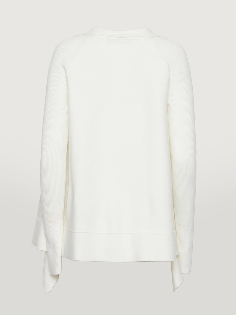 Liminal Drape Front Sweater - Cloud Dancer