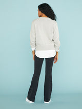 Raya Ruched Crew Looker - Oyster Grey Melange