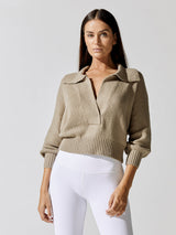 Marlowe Cropped Henley - Taupe