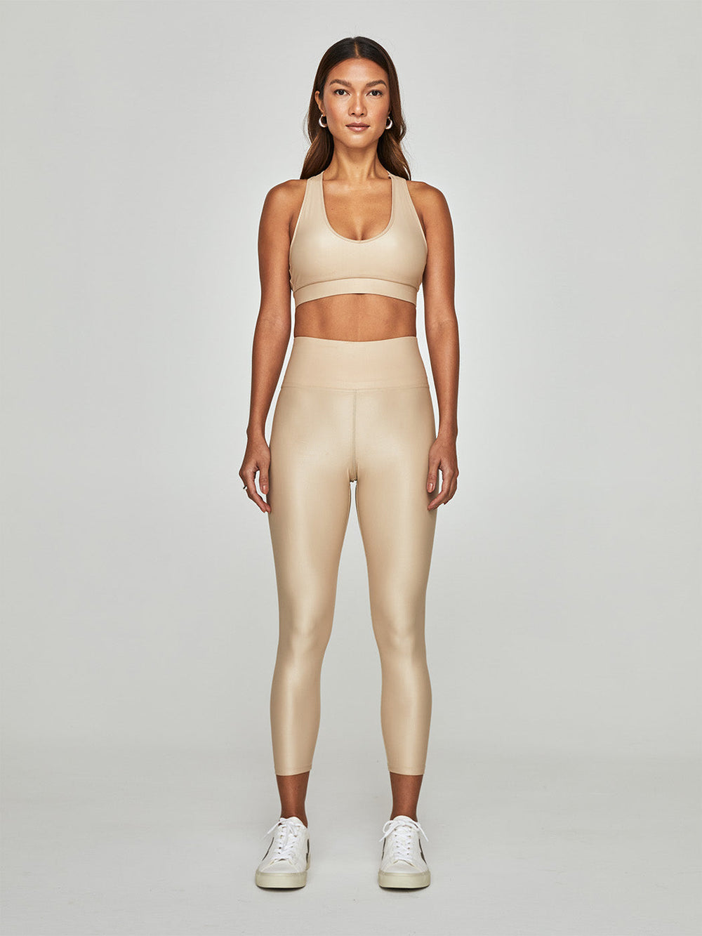 High Rise 7/8 Legging in Takara Shine - Sandy Tan