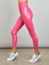 Carbon 38 Pink Iridescent Ribbed Set High Rise 7/8 Leggings & Bra Size Large  - $125 - From Laurel