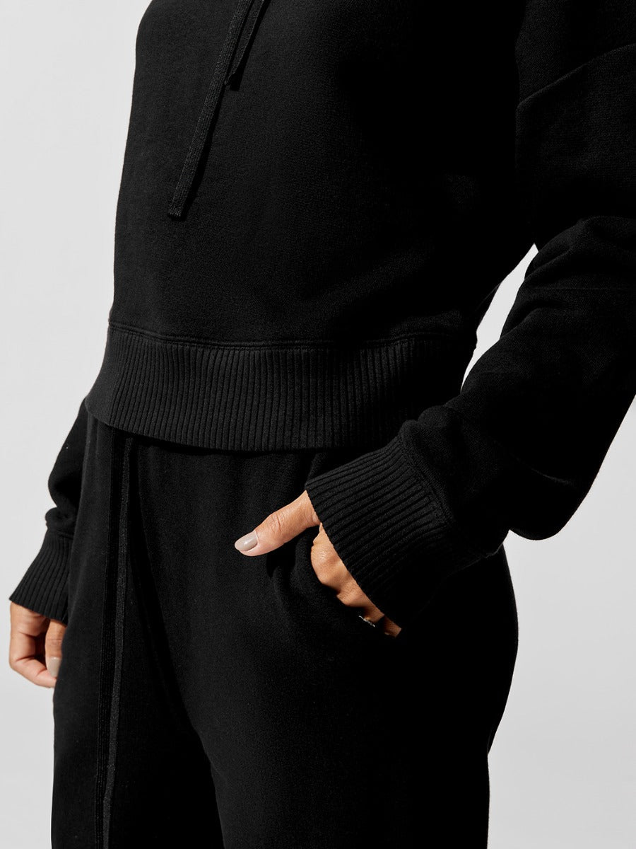 French Terry Hooded Sweatshirt - Black – Carbon38