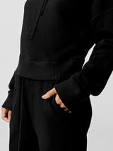 French Terry Hooded Sweatshirt - Black