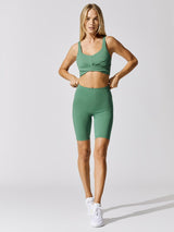 High Rise Biker Short in Cloud Compression - Jade