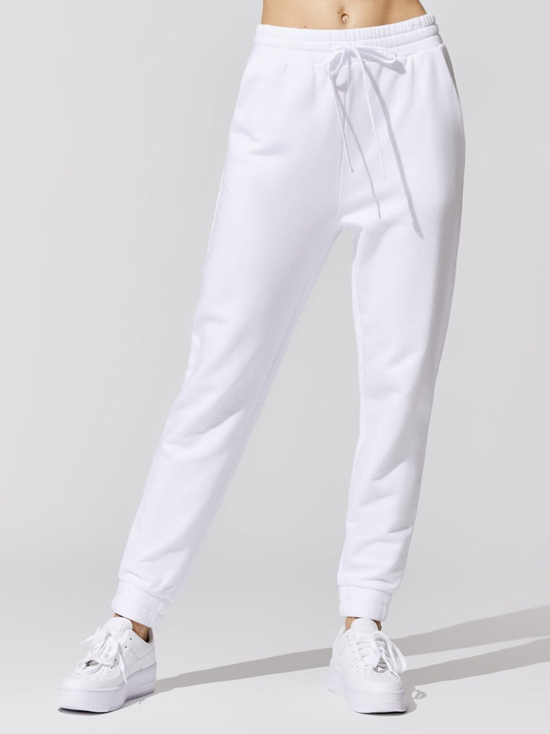 Carbon38 White Terry French – Jogger in Sweatpants