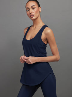 Next Level Women's Ideal Racerback Tank - 60% Cotton 40% Polyester, Cancun Navy, Large