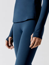 Long Sleeve Top In Diamond Compression - French Navy