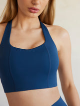 T Back Bra In Diamond Compression - French Navy