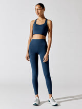 T Back Bra In Diamond Compression - French Navy