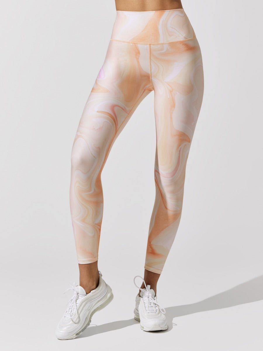 Printed High Rise 7/8 Legging - Warped Marble