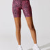 Swirly Leopard Printed Biker Short - Electric Pink Swirly Leopard