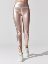Scales Shine 7/8 Legging - Unbleached With Rose Gold Foil