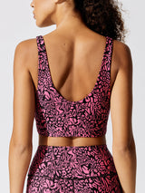 Swirly Leopard Printed Twist Front cami - Electric Pink Swirly Leopard