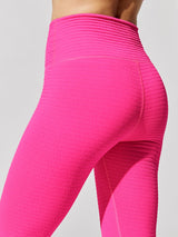Jacquard High Rise 7/8 Legging - Fluorescent Pink