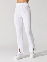 Snap Slit Front Pants - White