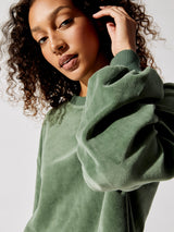 Velour Crop Top - Evergreen