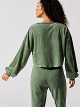 Velour Crop Top - Evergreen