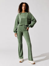 Velour Crop Top - Evergreen
