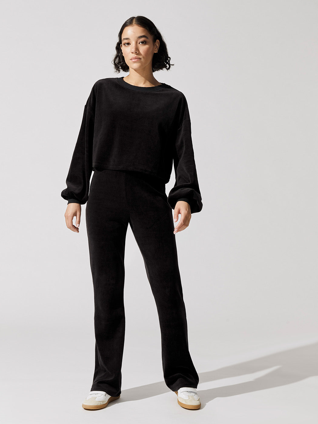 Velour Flare Pants - Black – Carbon38