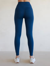 Back view of Diamond Compression full-length leggings in French Navy.