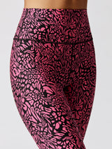 Swirly Leopard Printed 7/8 Legging - Electric Pink Swirly Leopard