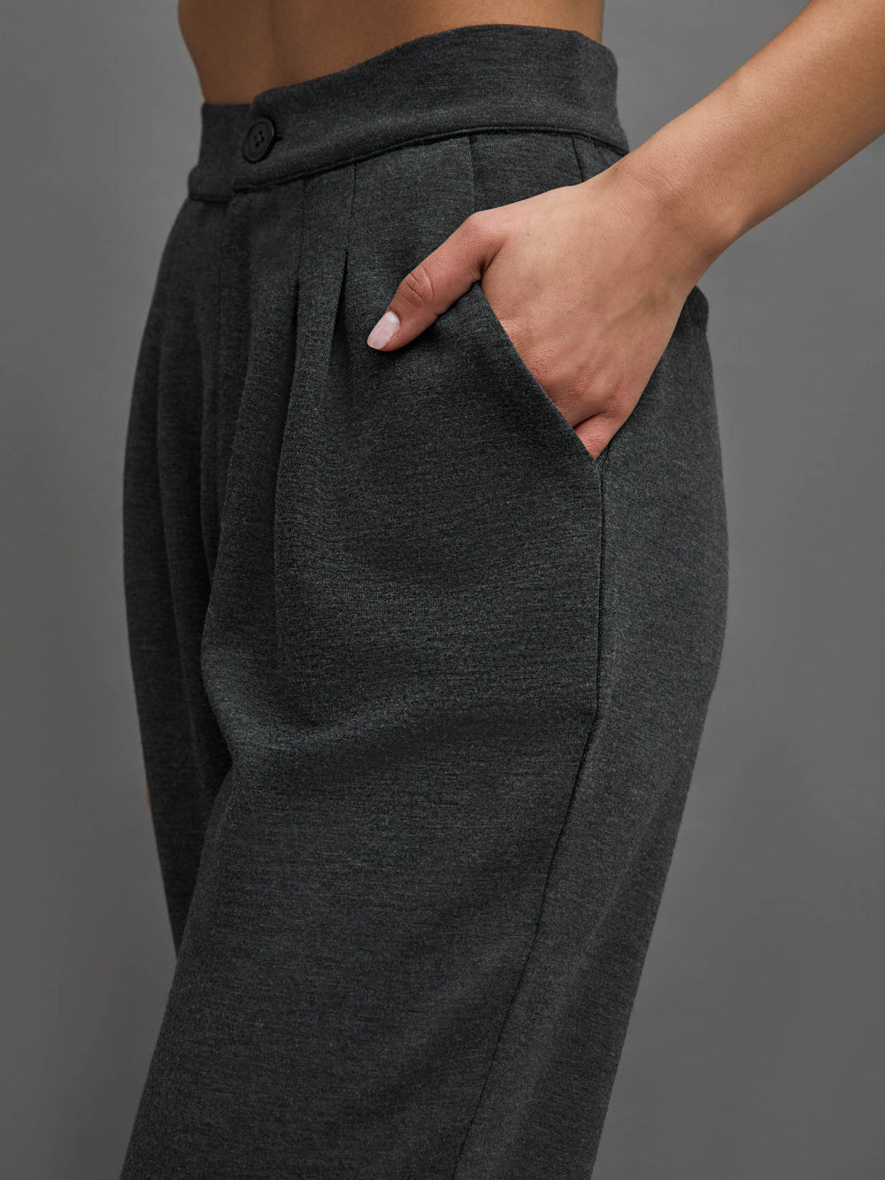 INTERLOCK TROUSER PANT -  CHARCOAL HEATHER