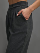 INTERLOCK TROUSER PANT -  CHARCOAL HEATHER