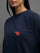 EMBROIDERED FRENCH TERRY CREW SWEATSHIRT -  NAVY/ LOBSTER