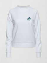 EMBROIDERED FRENCH TERRY CREW SWEATSHIRT -  WHITE/ OCTOPUS
