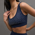 PEARL CUT OUT SCOOP BRA IN DIAMOND COMPRESSION - NAVY BLAZER