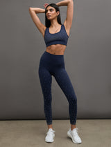 PEARL CUT OUT SCOOP BRA IN DIAMOND COMPRESSION - NAVY BLAZER