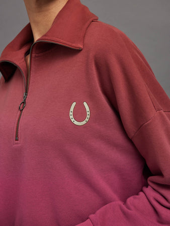 Ombre French Terry Half Zip // Horseshoe