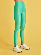 High Rise Full-Length Legging in Takara Shine - Digital Green