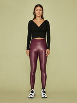 High Rise Full-Length Legging in Takara Shine - Dark Amethyst