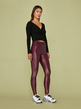 High Rise Full-Length Legging in Takara Shine - Dark Amethyst
