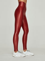 High Rise Full-Length Legging in Takara Shine - Rum Wine