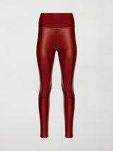 High Rise Full-Length Legging in Takara Shine - Rum Wine