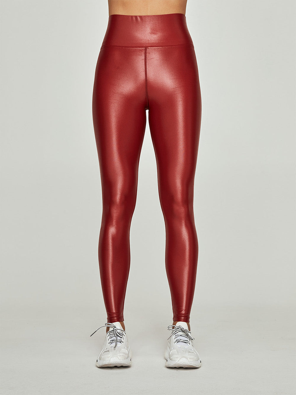 High Rise Full-Length Legging in Takara Shine - Rum Wine