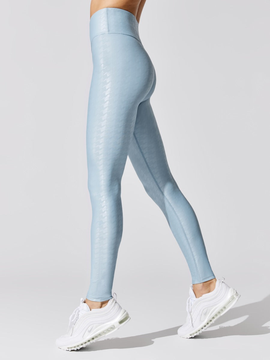 High Rise Full-length Legging in Houndstooth Takara Shine - Glacier Blue