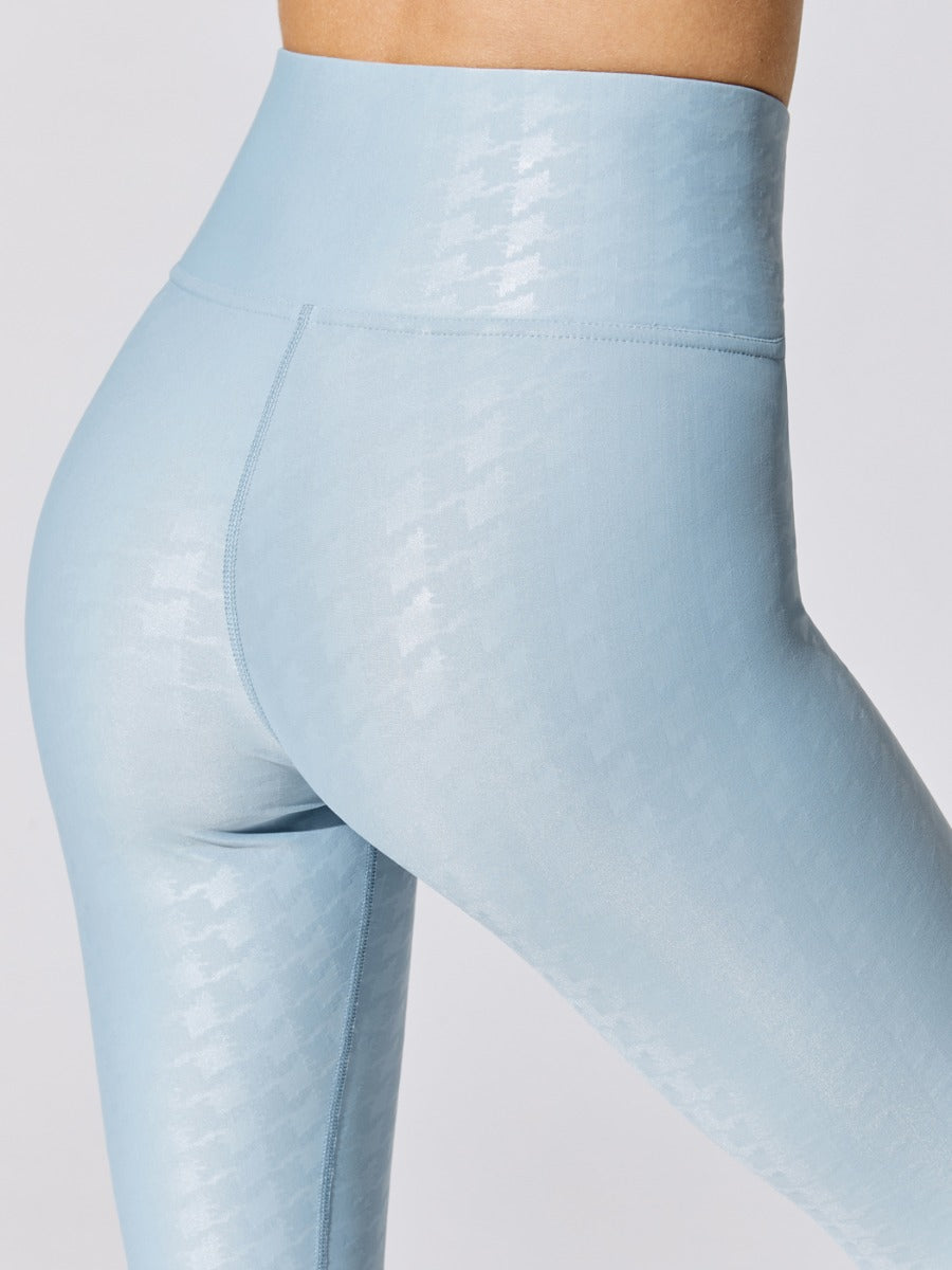 High Rise Full-length Legging in Houndstooth Takara Shine - Glacier Blue