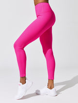 Hot Pink Solid Regular Women's Sports Leggings 