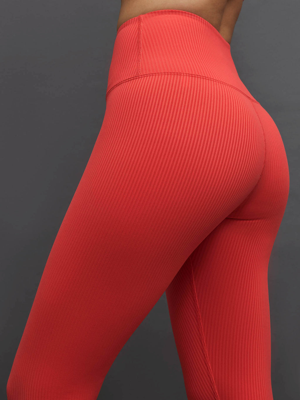 Carbon 38 Ribbed Regular Rise 7/8 Legging - Ruby Red - Size Small
