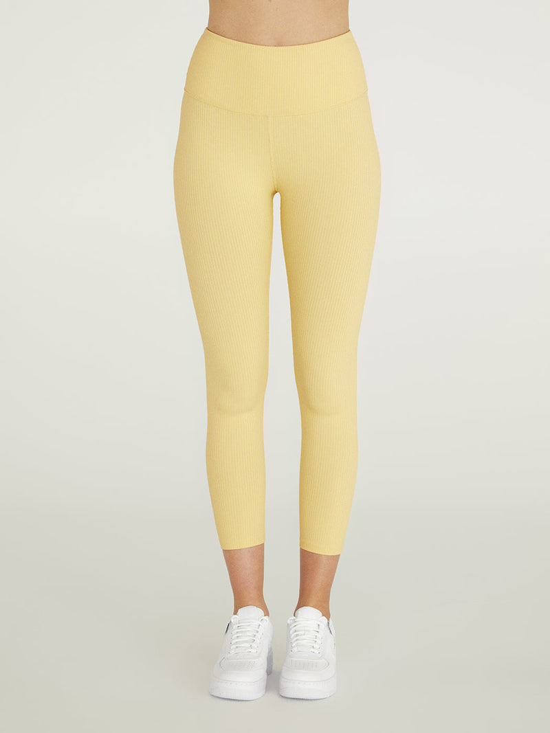Ribbed 7/8 Legging - Butter Yellow