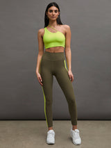 One Shoulder Convertible Bra Top in Melt - Acid Lime