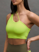 One Shoulder Convertible Bra Top in Melt - Acid Lime
