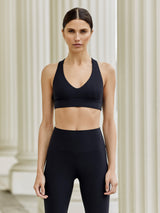 V-Neck Cross Back Bra in Melt - Black