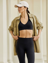 V-Neck Cross Back Bra in Melt - Black